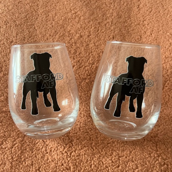 Set of 2 Stemless Wine Glasses with Stafford silhouette - Picture 1 of 4